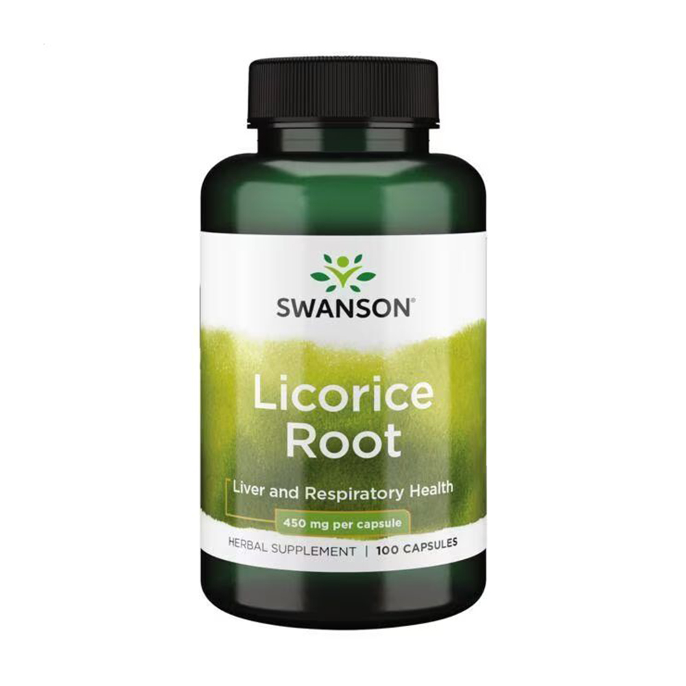 Корінь солодки Swanson Licorice Root 450 мг, 100 капсул